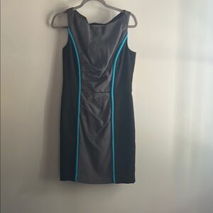 Milly Black and Gray Dress with Blue Accents